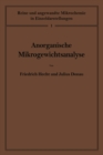 Anorganische Mikrogewichtsanalyse - eBook