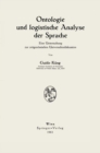 Ontologie und logistische Analyse der Sprache : Eine Untersuchung zur zeitgenossischen Universaliendiskussion - eBook
