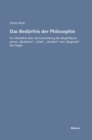 Das Bedurfnis der Philosophie - eBook