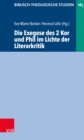 Die Exegese des 2 Kor und Phil im Lichte der Literarkritik - eBook