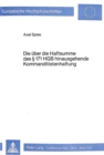 Die ueber die Haftsumme des  171 HGB hinausgehende Kommanditistenhaftung - Book