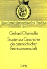 Studien zur Geschichte der oesterreichischen Rechtswissenschaft - Book