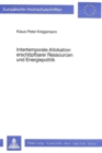 Intertemporale Allokation erschoepfbarer Ressourcen und Energiepolitik - Book