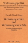 Verfassungsreden und Verfassungsentwuerfe : Laenderverfassungen 1946 - 1953 - Book