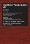 Frankfurter Adorno Blatter VIII - eBook