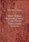 What Filipino students coming to the United States ought to know - Book