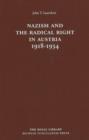 Nazism and the Radical Right in Austria 1918-1934 - Book