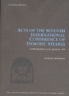 Acts of the Seventh International Conference of Demotic Studies, Copenhagen 2327 August 1999 - Book