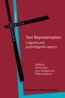 Text Representation : Linguistic and psycholinguistic aspects - eBook