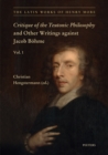Critique of the Teutonic Philosophy and Other Writings Against Jacob Bohme : Text, Translation and Introduction - eBook