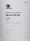 Resolutions and decisions adopted by the General Assembly during its seventy-fourth session : Vol. 2: Decisions, 17 September - 27 December 2019 - Book