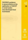 FAO/WHO Guidance to Governments on the Application of HACCP in Small and/or Less-Developed Food Businesses - Book