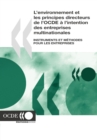 L'environnement et les principes directeurs de l'OCDE a l'intention des entreprises multinationales Instruments et methodes pour les entreprises - eBook