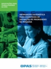Abordagem Sistematica para Exercicios de Definicao de Prioridades de Pesquisa : Orientacoes para Trabalhadores da OMS - eBook