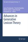 Advances in Generative Lexicon Theory - eBook