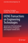 IAENG Transactions on Engineering Technologies : Special Issue of the International MultiConference of Engineers and Computer Scientists 2012 - eBook