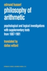 Philosophy of Arithmetic : Psychological and Logical Investigations with Supplementary Texts from 1887-1901 - eBook