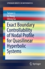 Exact Boundary Controllability of Nodal Profile for Quasilinear Hyperbolic Systems - eBook