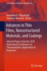 Advances in Thin Films, Nanostructured Materials, and Coatings : Selected Papers from the 2018 International Conference on "Nanomaterials: Applications & Properties" - eBook