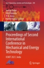 Proceedings of Second International Conference in Mechanical and Energy Technology : ICMET 2021, India - Book
