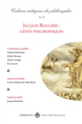 Cahiers critiques de philosophie n(deg)17 : Jacques Ranciere : gestes philosophiques - decembre 2016 - eBook