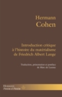 Introduction critique a l'histoire du materialisme de Friedrich Albert Lange - eBook