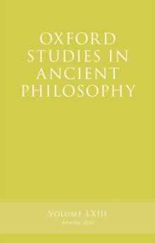 Oxford Studies in Ancient Philosophy, Volume 63