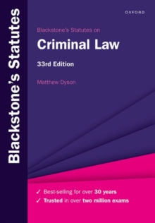 Blackstone's Statutes on Criminal Law