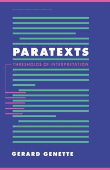 Paratexts : Thresholds of Interpretation