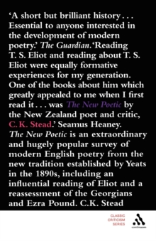 The New Poetic : Yeats to Eliot