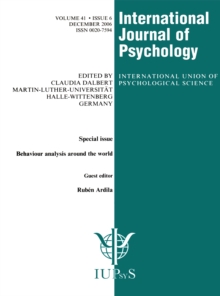 Behavior Analysis Around the World : A Special Issue of the International Journal of Psychology