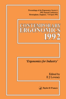 Contemporary Ergonomics : Ergonomics For Industry
