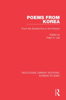 Poems from Korea : From the Earliest Era to the Present