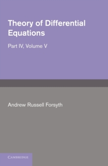 Theory of Differential Equations : Partial Differential Equations