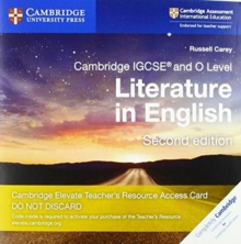 Cambridge IGCSE (R) and O Level Literature in English Cambridge Elevate Teacher's Resource Access Card