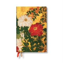 Natsu (Rinpa Florals) Mini 12-month Horizontal Softcover Flexi Dayplanner 2025 (Elastic Band Closure)