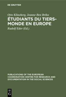 Etudiants du tiers-monde en Europe : Problemes d'adaption. Une etude effectuee en Autriche, en France, aux Pays-Bas et en Yougoslavie