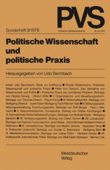 Politische Wissenschaft und politische Praxis : Tagung der Deutschen Vereinigung fur Politische Wissenschaft in Bonn, Herbst 1977