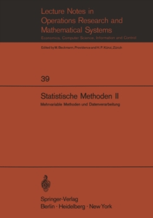 Statistische Methoden II : Mehrvariable Methoden und Datenverarbeitung