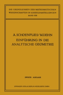 Einfuhrung in die Analytische Geometrie der Ebene und des Raumes