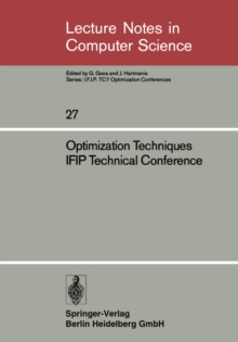 Optimization Techniques IFIP Technical Conference : Novosibirsk, July 1-7, 1974