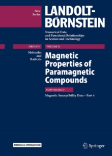 Magnetic Properties of Paramagnetic Compounds : Magnetic Susceptibility Data – Part 4