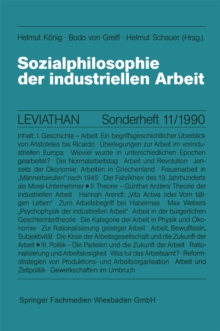 Sozialphilosophie der industriellen Arbeit