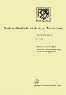 Die Barmer Theologische Erklarung und ihre Wirkungsgeschichte : 374. Sitzung am 20. April 1994 in Dusseldolf