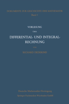 Vorlesung uber Differential- und Integralrechnung 1861/62