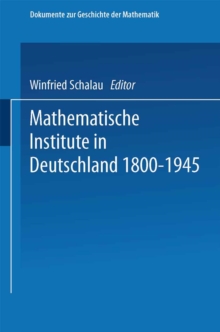 Mathematische Institute in Deutschland 1800-1945