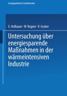 Untersuchung uber energiesparende Manahmen in der warmeintensiven Industrie