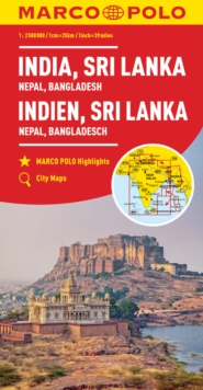 India, Sri Lanka, Nepal, Bangladesh Marco Polo Map