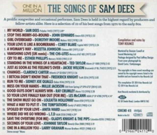 One in a Million: The Songs of Sam Dees, CD / Album Cd