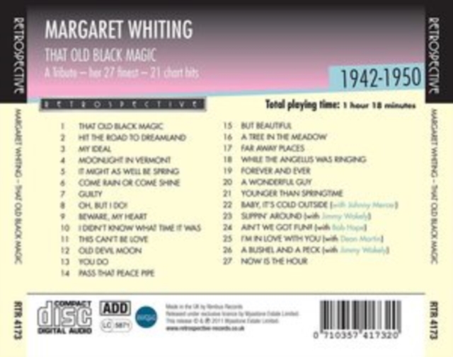 That Old Black Magic: A Tribue - Her 27 Finest: 21 Chart Hits 1942-1950, CD / Album Cd